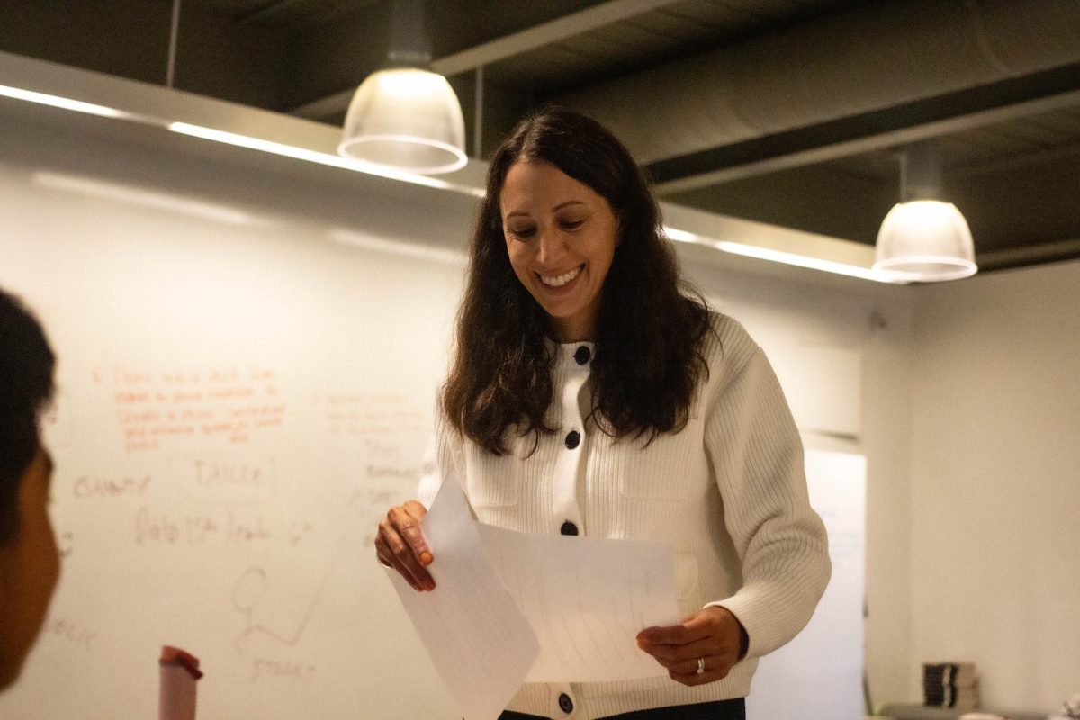 New faculty Farah DiPasquale teaching class