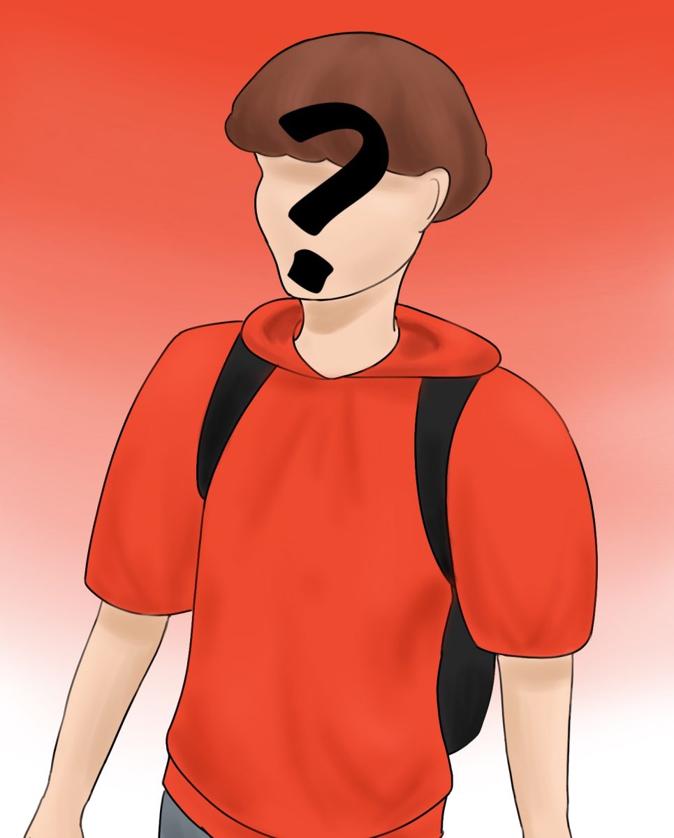 A graphic of the mysterious “red shirt kid” featured in the computer-generated pictures of the Shattuck renovation