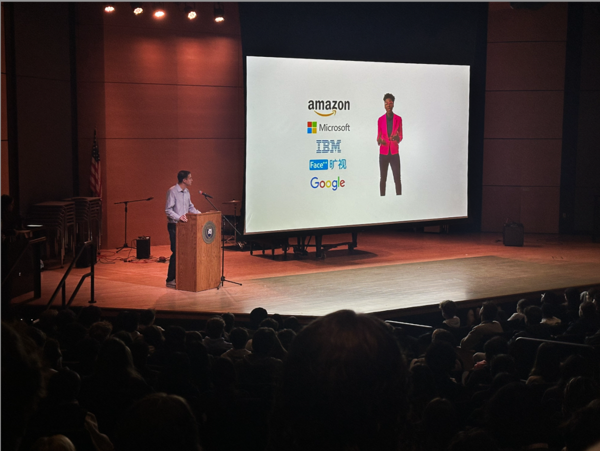 Director of Teaching and Learning Mike Kalin, presenting an AI-5 installment during assembly