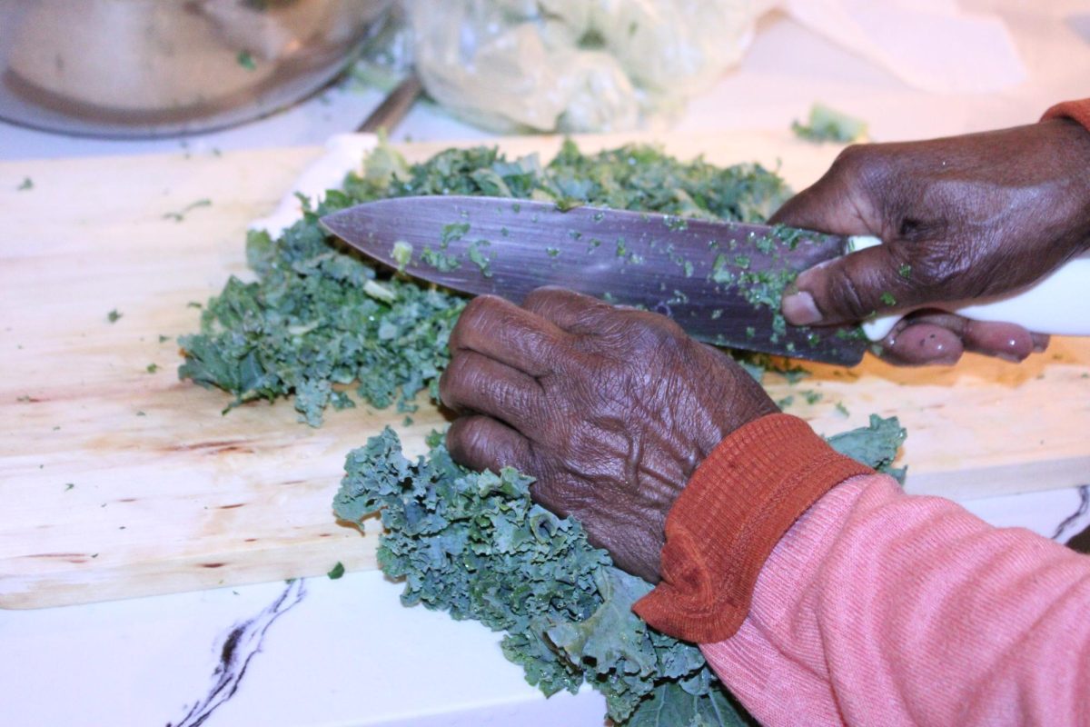 Ekene Madu’s (Class II) grandmother Ita Madu preparing a meal for her family