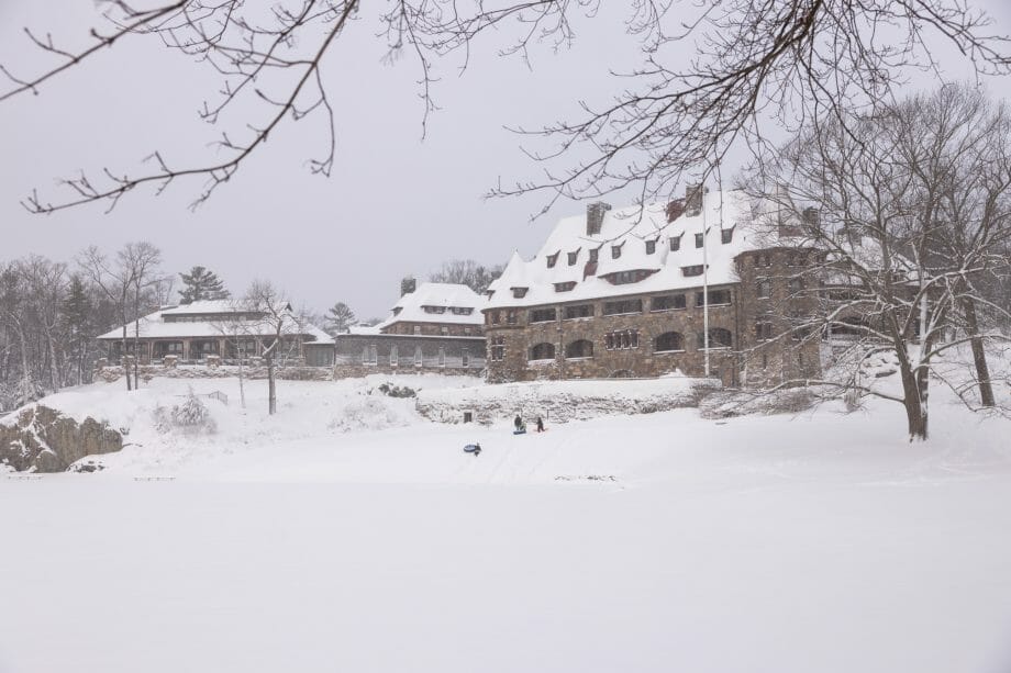 The castle on a snowy day