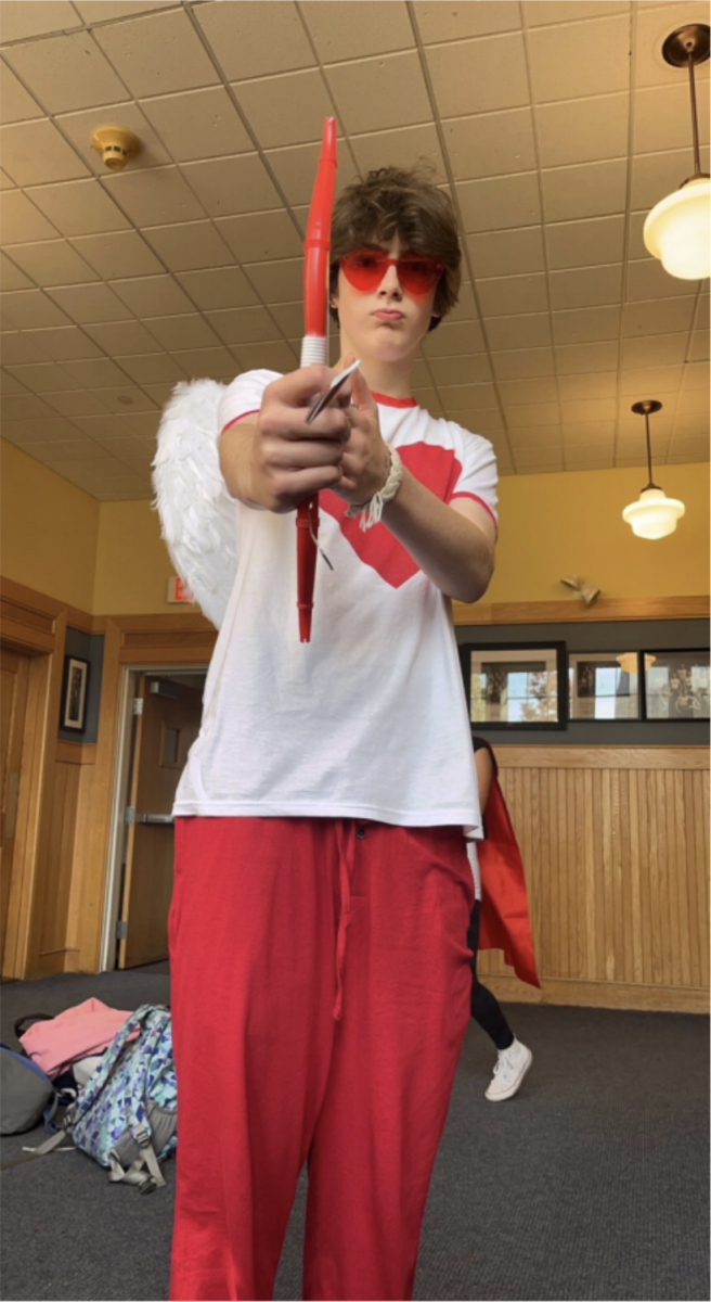 A throwback to Matthew Newman (Class I) dressed as Cupid for Halloween from 2023