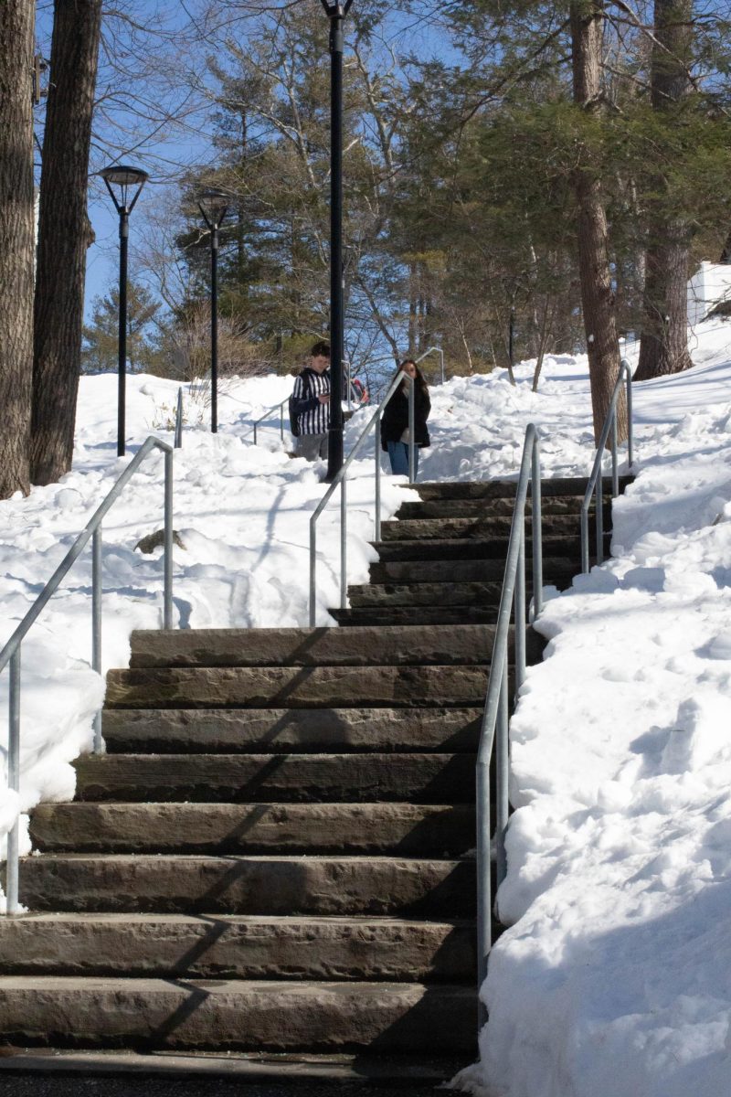 Nobles students walking to lower campus classes for one of the last times