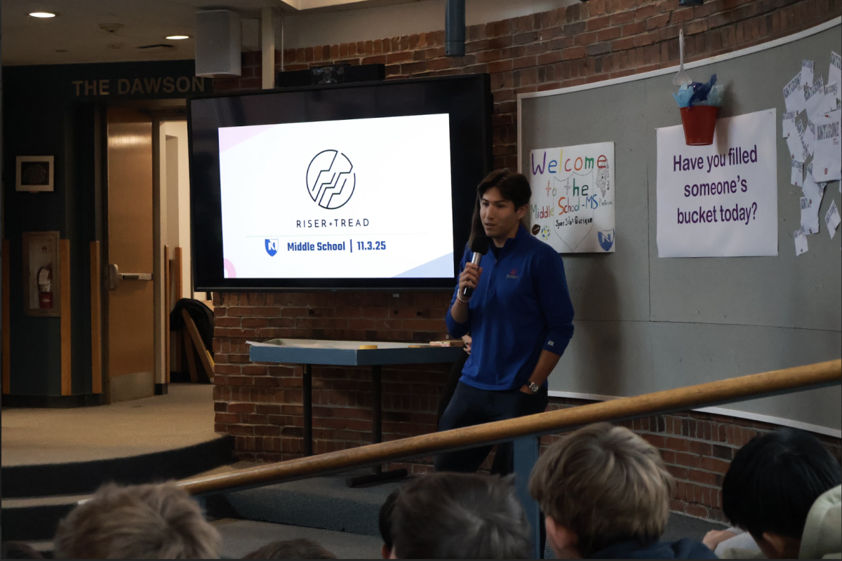 Riser and Tread leadership presentation to students in the Middle School Forum