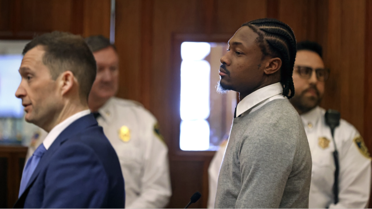 New England Patriot Stefon Diggs in Dedham District Court Friday, February 13, 2026